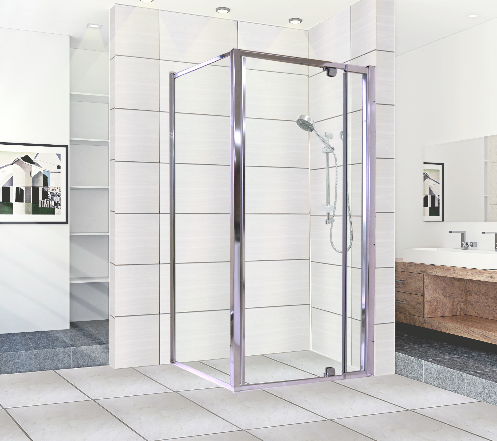 Letuh Pty Ltd Melbourne Bathroom Toilet Vanity Shower Basin Sink Clearance 820x820x1900mm Full Frame Shower Screen